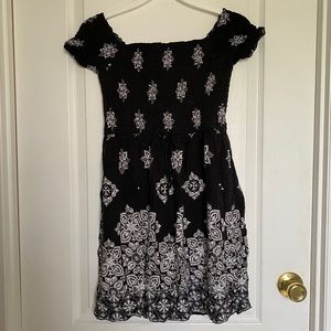 Black White Swirl Print SunDress | Xhilaration